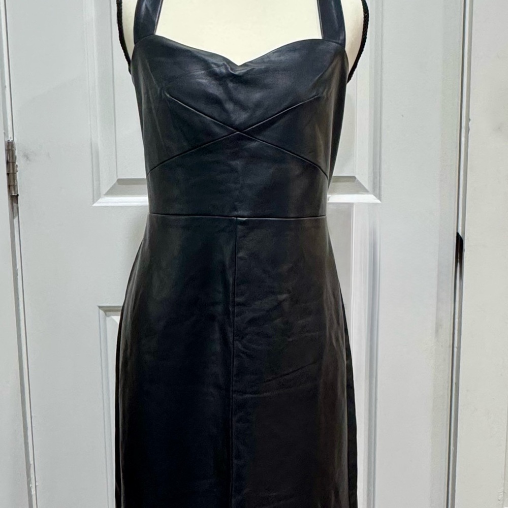 FRENCH CONNECTION, SIZE 10, BLACK FAUX LEATHER DRESS NWT’s